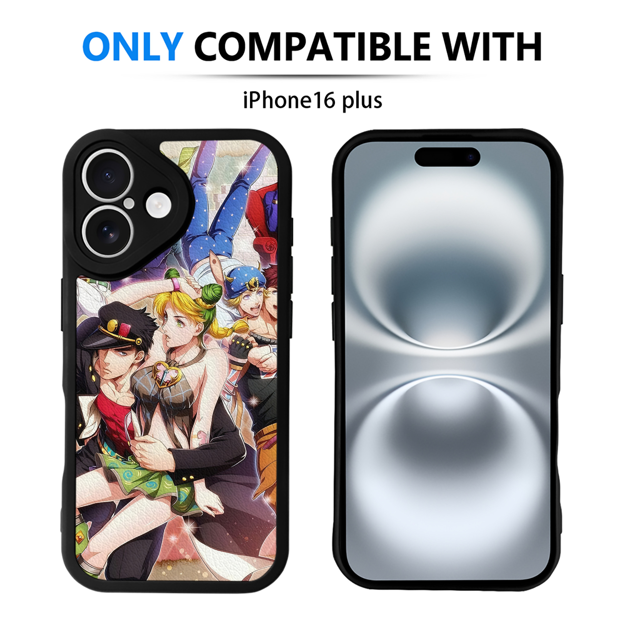 （画像用） ジョジョの奇妙な冒険 JoJo's Bizarre Adventure 【iPhone 16シリーズ対応】シリコンスマホケース（レザー調） 材質：シリコン